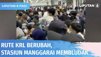 VIDEO: Rute KRL Berubah, Penumpang di Stasiun Manggarai Menumpuk