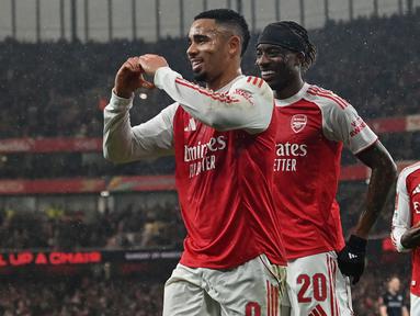Arsenal berhasil memetik kemenangan besar saat bertemu dengan Wigan Athletic dalam laga lanjutan Piala FA 2025/2026 di Emirates Stadium, London, Minggu (15/02/2026) malam waktu setempat. (AFP/Glyn Kirk)