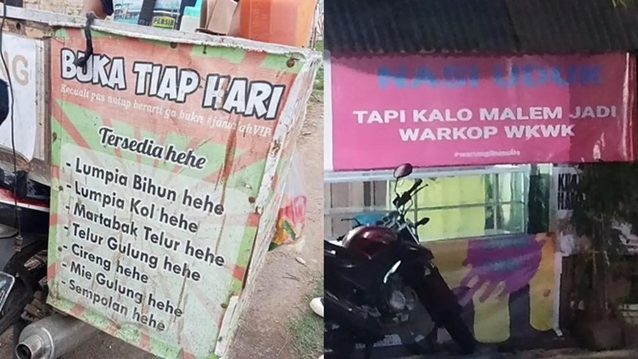 6 Tulisan di Warung Pakai Nada Ketawa Ini Bikin Pembeli Senyum