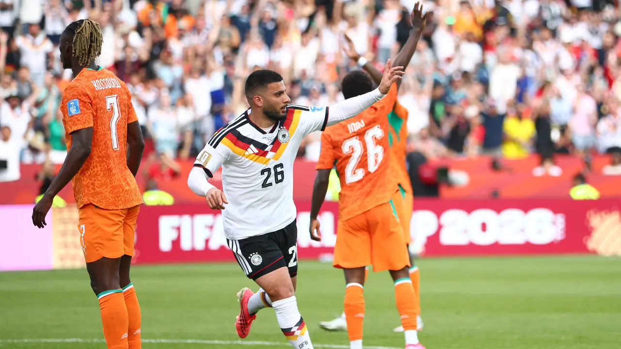Selebrasi Deniz Undav usai membawa Jerman menang atas Pantai Gading di Piala Dunia 2026