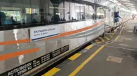 Kereta Api Pandalungan Relasi Staisun  Staisun  Gambir Jakrata- Staisun Jember, tiba di Staisun  Jember , Rabu pagi (22/1/2025) (Istimewa)