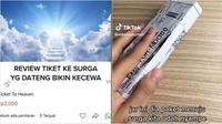 Pria ini beli 'Tiket ke Surga' dari toko online Rp 2.000, isinya bikin ketawa. (Sumber: TikTok/eldwin.septian)