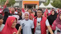 Siti Atikoh Ganjar Senam Sicita Bersama Ibu-Ibu di Bandar Lampung