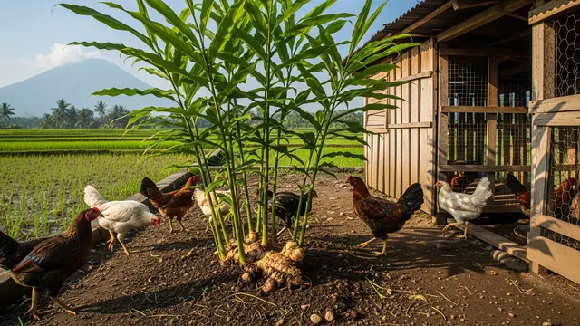 Jahe, Tanaman yang Cocok Ditanam Dekat Kandang Ayam Kampung/Gemini AI