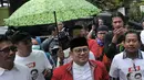 Ketua Umum PKB Muhaimin Iskandar saat tiba di acara Deklarasi Relawan Jokowi-Cak Imin (JOIN), Jakarta, Selasa (10/4). Deklarasi ini untuk mendorong sekaligus mendukung pasangan Joko Widodo-Muhaimin Iskandar dalam Pilpres 2019.(Merdeka.com/Iqbal S Nugroho)