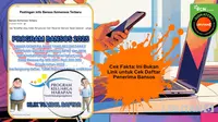 Penelusuran klaim link untuk mengecek daftar penerima bansos.