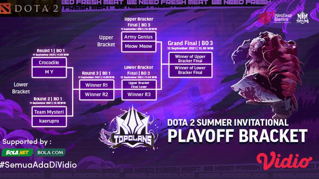 Sedang Berlangsung, Live Streaming Babak Play Off Top Clans Dota 2 2021 di Vidio Pekan Ini
