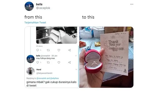Kisah Cinta Netizen dari Menfess Lagu Sal Priadi Berujung Lamaran Ini Curi Perhatian