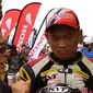 Pebalap Astra Honda Racing Team, Rheza Danica Ahrens, berpeluang besar menjadi juara umum IRS 2017. (Bola.com/Muhammad Wirawan Kusuma)