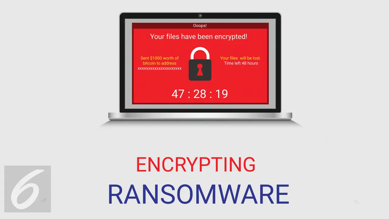 Ilustrasi Ransomware WannaCrypt atau Wannacry 