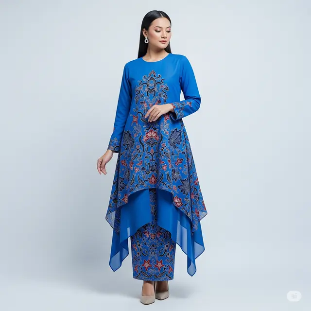Model Batik Wanita Layer Chiffon.