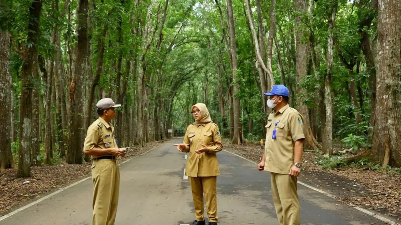 Bupati Banyuwangi Ipuk Fiestiandani (Tengah) mengecek langsung kawasan Taman Nasional Alas Purwo (Istimewa)