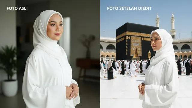 Prompt AI Gemini Edit Foto Depan Ka'bah (Foto: Gemini)