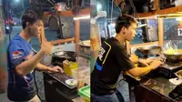 Viral penjual telur gulung sambil nge-DJ (sumber: TikTok/adekrayong01)