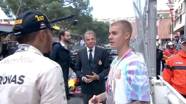 Video selebrasi Lewis Hamilton bersama Justin Bieber saat memenangkan Formula 1 di GP Monako pada Minggu (29/5/2016).