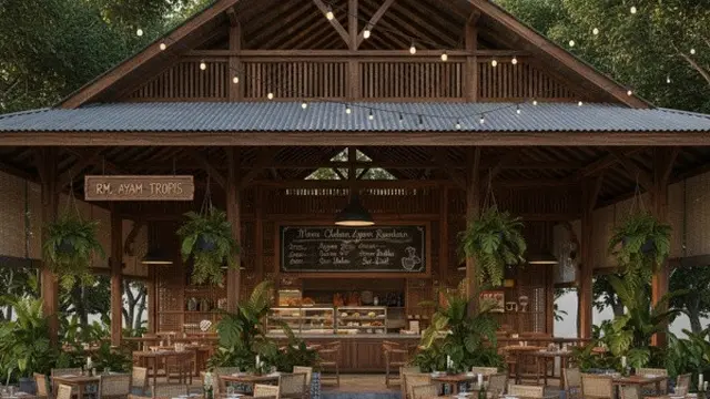 Ilustrasi Warung Olahan Ayam Rumahan/Gemini AI