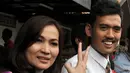 Komisioner KPAI, Erlinda dan Asrorun Ni'am Sholeh menjawab pertanyaan wartawan terkait Kasus Saipul Jamil di Polsek Kelapa Gading, Jakarta Utara, Jumat (19/2). Dalam keterangannya KPAI mendesak agar Saipul minta maaf terbuka. (Liputan6.com/Johan Tallo)