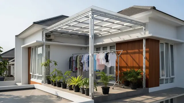 Inspirasi Area Jemur dengan Baja Ringan dan Atap Transparan (AI)