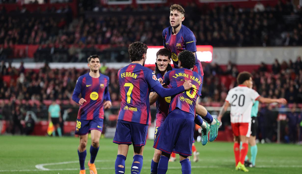 Padahal, Barcelona mampu unggul terlebih dahulu pada menit ke-59 melalui Pau Cubarsi. (AFP/Josep Lago)