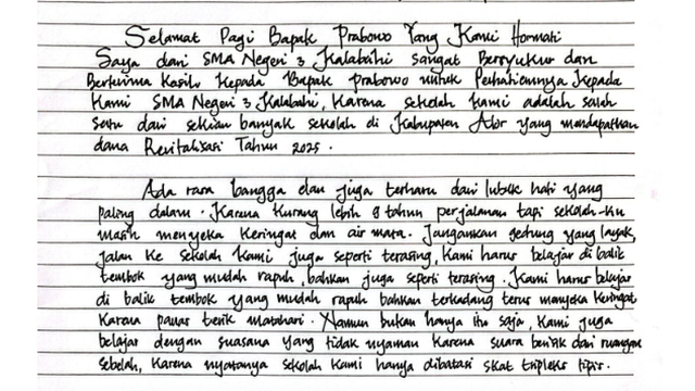 Penggalan Surat untuk Presiden