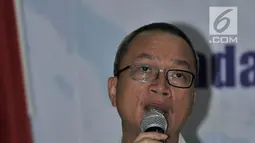 Senior Vice President Corporate ICT PT Pertamina Jeffrey Tjahja Indra saat konferensi pers kesepakatan BPH Migas, PT Pertamina dan PT Telkom terkait Digitalisasi Nozzle di Kantor BPH Migas, Jakarta, Senin (13/8). (Merdeka.com/Iqbal S Nugroho)