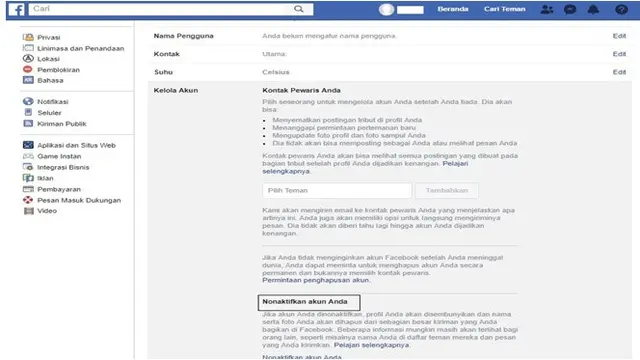 Menutup akun Facebook sementara