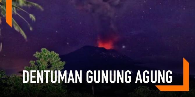 VIDEO: Suara Dentuman Terdengar saat Gunung Agung Erupsi