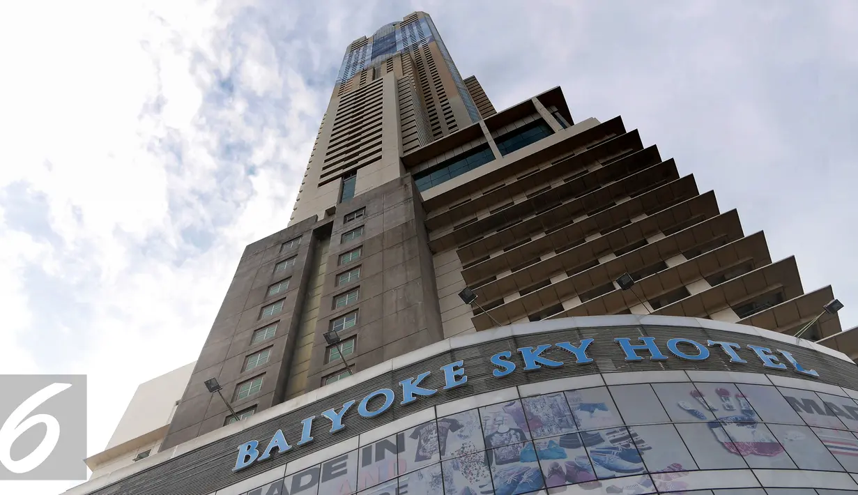 Baiyoke Tower,  bangunan tertinggi di Thailand. Menjulang hingga 309 meter. Foto diambil pada 13 Agustus 2015. (Liputan6.com/Herman Zakharia)