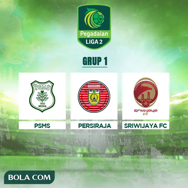 Liga 2 - Grup 1 Liga 2: PSMS Medan, Persiraja Banda Aceh, Sriwijaya FC
