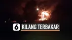 Dua hari setelah kilang minyak Pertamina Balongan meledak, kebakaran masih melanda lokasi tersebut. Hingga Selasa (30/3) malam, api masih berkobar dan membakar tangki minyak.