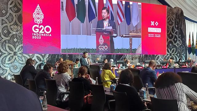Menteri PPN/Kepala Bappenas Suharso Monoarfa membuka gelaran Development Ministerial Meeting G20 di Belitung, Kamis (8/9/2022)