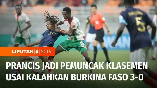 Sementara pada laga Grup E Piala Dunia U-17, Prancis menaklukan Burkina Faso dengan skor 3-0. Raihan tiga poin ini membuat Prancis memuncaki klasemen sementara.