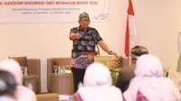 Wali Kota Bontang, Basri Rase saat memberikan sambutan pada Bimbingan Teknis Digital Leadership Government Chief Information Officer (GCIO) di AONE Hotel, Jakarta, Rabu (25/10/2023). (Foto: Istimewa)