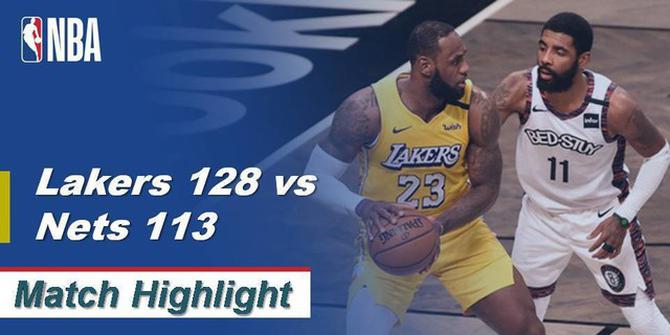 VIDEO: Highlights NBA 2019-2020, Los Angeles Lakers Vs Brooklyn Nets 128 vs 113