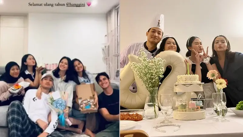 6 Potret Ultah Hanggini ke-24, Luthfi Aulia Hadiahi Lagu Romantis