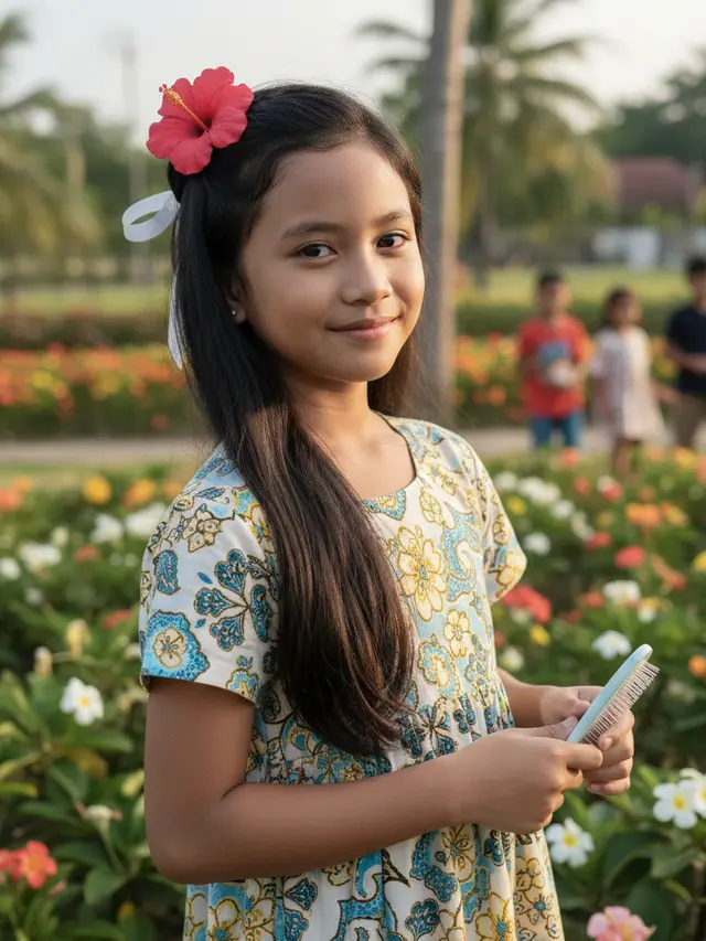 Model rambut panjang anak perempuan tren 2026 (Foto: Gemini AI)