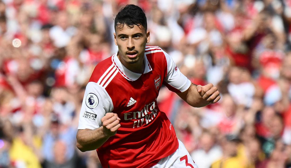 Arsenal juga memiliki satu Gabriel andalan lagi, yaitu Gabriel Martinelli. Penyerang sayap 21 tahun ini mulai menunjukkan tajinya dan kerap kali dipercaya tampil di skuat utama oleh pelatih Mikel Arteta. Sejauh ini, Martineli telah mencetak tiga gol dari enam penampilannya di liga. (AFP/Daniel Leal)
