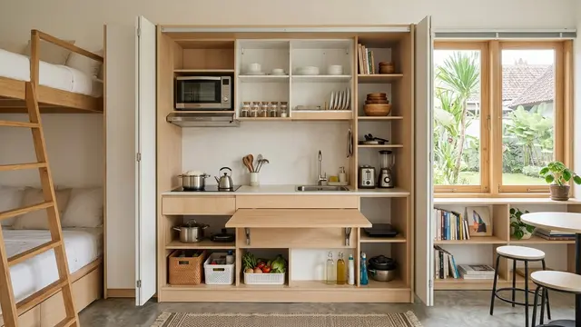 Inspirasi Dapur dengan Meja Persiapan yang Bisa Dilipat Saat Tidak Digunakan