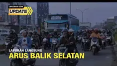 Kontributor Liputan6.com, Jayadi Supriyadin melaporkan secara langsung situasi arus balik di Jalur Selatan.
