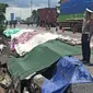 Jalan tol Surabaya-Gempol di KM06+200 arah Gempol ambles, Rabu (27/1/2021). (Dian Kurniawan/Liputan6.com)