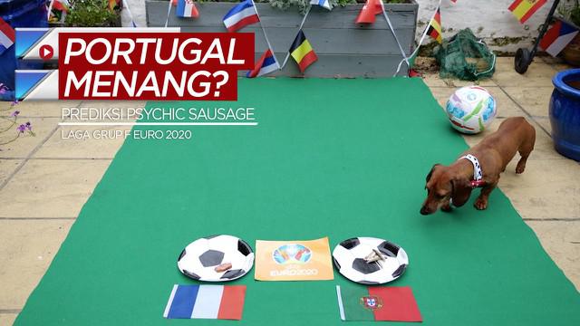 Berita video anjing Psychic Sausage memprediksi Timnas Portugal akan mengalahkan Timnas Prancis pada laga terakhirnya di Grup F Euro 2020.