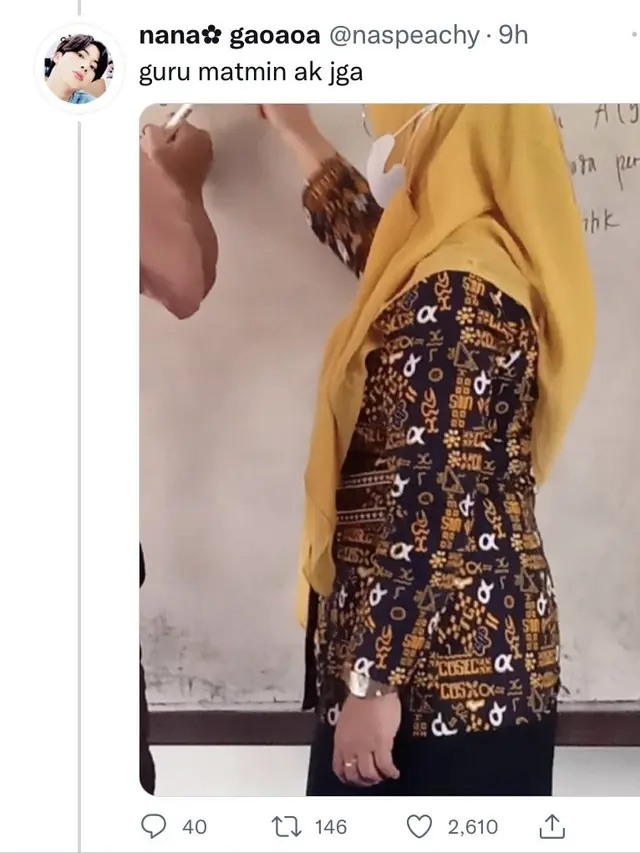 6 Potret Motif Batik Guru Sesuai Mata Pelajarannya Ini Totalitas Banget