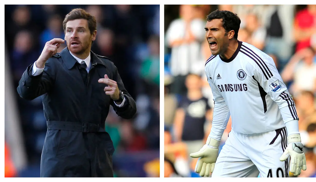Andre Villas-Boas - Hilario. David Marshall. Andre Villas-Boas berusia 33 tahun saat ditunjuk menjadi manajer Chelsea pada Juni 2011. Ia lebih muda dari kiper nomor tiga Chelsea, Henrique Hilario yang telah berusia 36 tahun. (AFP/Ian Kington/Glyn Kirk)
