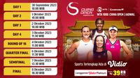 Jadwal Live Streaming WTA 1000 China Open 2023 di Vidio Pekan Ini. (Sumber: dok. vidio.com)