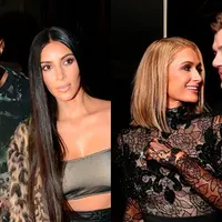 Kim Kardashian dan Kanye West terlihat makan malam di West Hollywood pada 12 Januari kemarin. Ia ditanya keinginannya untuk datang ke pernikahan Paris Hilton. (Rex-Shutterstock/HollywoodLife)