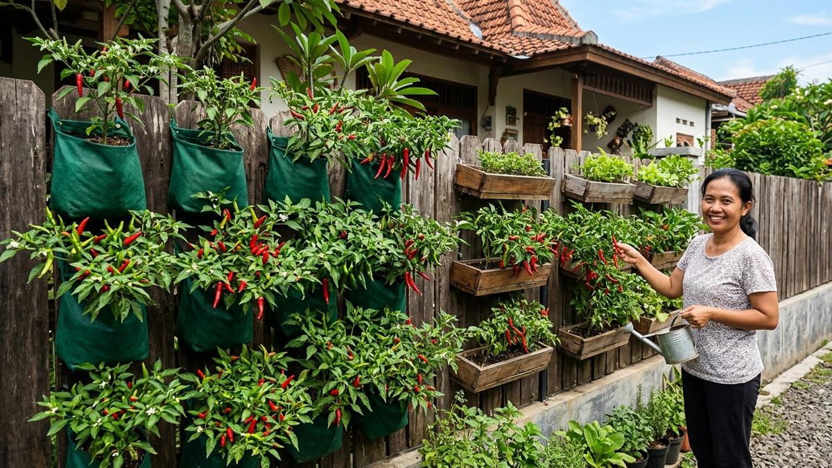 Cara Membuat Kebun Cabai Vertikal di Pagar Rumah, Solusi Hemat Lahan untuk Pemula