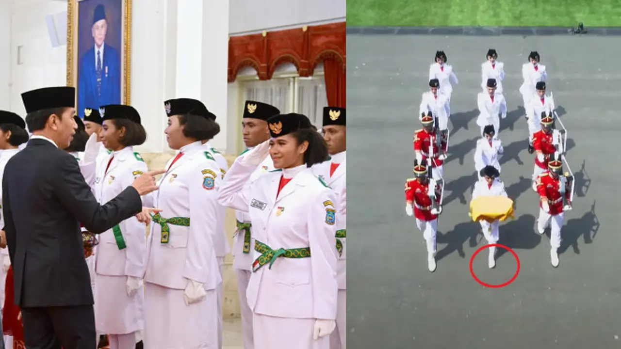 Paskibraka 17 Agustus asal Papua Pegunungan yang Didapuk Menjadi Pembawa Baki Paskibraka Nasional 2023, Lilly Indiani Suparman Wenda atau Lilly Wenda, Harus Menghadapi Tragedi Sepatu Copot. (Foto: Dokumentasi Kepresidenan)