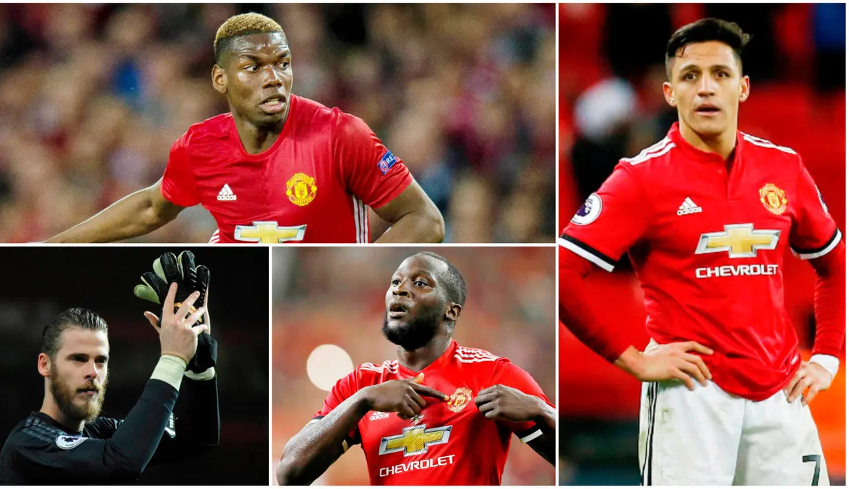 Berikut ini 7 pemain Manchester United yang mempunyai gaji tertinggi. Alexis Sanchez teratas disusul Paul Pogba di urutan kedua. (Foto - foto Kolase AP, EPA, AFP)