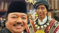 Ketua Fraksi Partai Golkar MPR RI Idris Laena berpakaian adat saat sidang tahunan MPR RI 2023