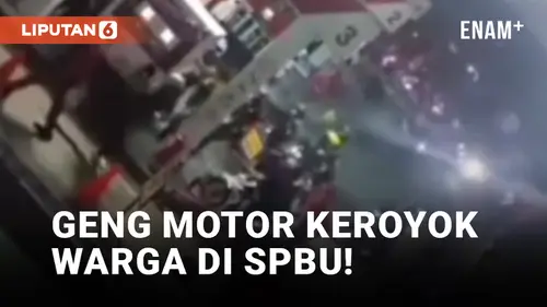 VIDEO: Kacau! Geng Motor Bandung Aniaya Warga di Area SPBU